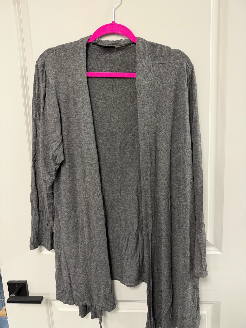 Women's Open Front Charcoal Gray Lightweight Cardigan